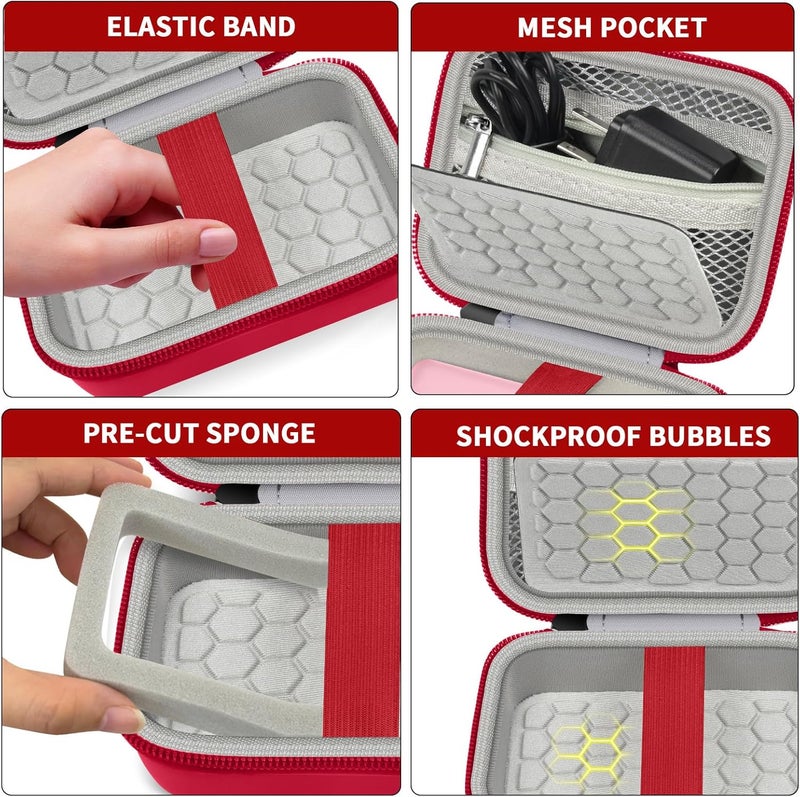 Comecase Carrying & Protective Case for Digital Camera, AbergBest 21 Mega Pixels 2.7" LCD Rechargeable HD/Kodak Pixpro/Canon PowerShot ELPH 180/190 / Sony DSCW800 / DSCW830 Cameras for Travel - Red - Image 4